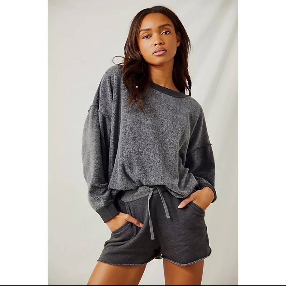 NWOT Free people kelly lounge pullover & shorts SET
